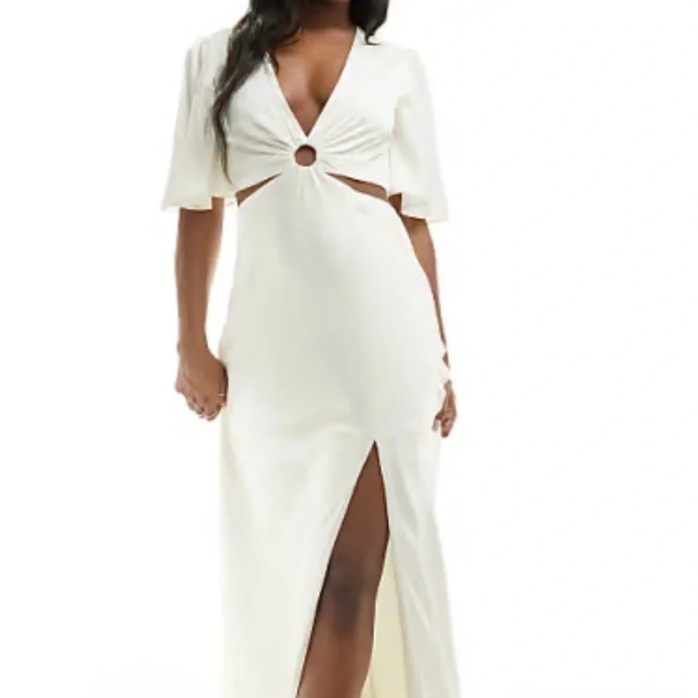 Abercrombie & Fitch Cream Cutout Maxi Dress